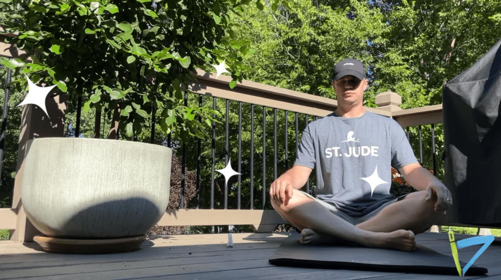 David Kolmer, Improvement Dave doing breathwork on his deck.